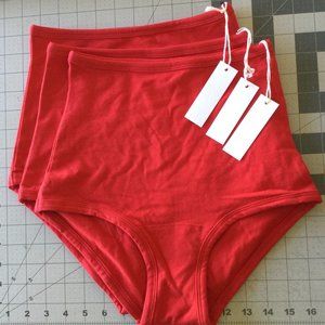 NWT! 3 pairs of Arq High Waisted Undies in Cherry